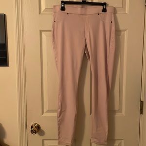2 pair of jeggings, size large, light pink and light khaki.